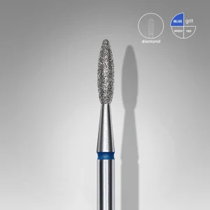 Staleks Pro Diamond nail drill bit pointed flame blue 2,1mm / 8mm