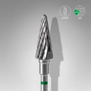 Staleks Pro Carbide Nail Drill Bit Cone Green EXPERT (Coarse)